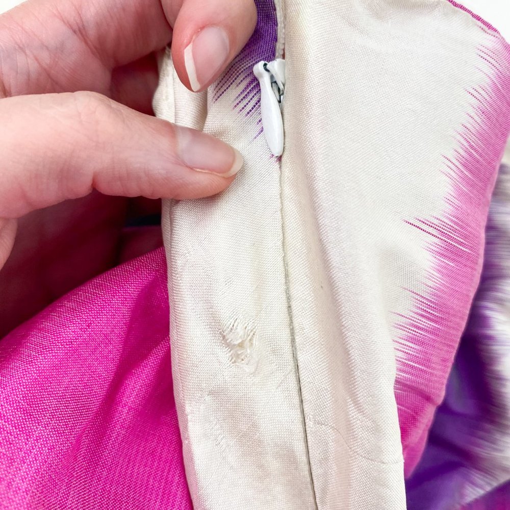 Adam AS-IS 6 Silk Tie Dye Stripe Strapless Dress Glam Valentines Day - Picture 8 of 13